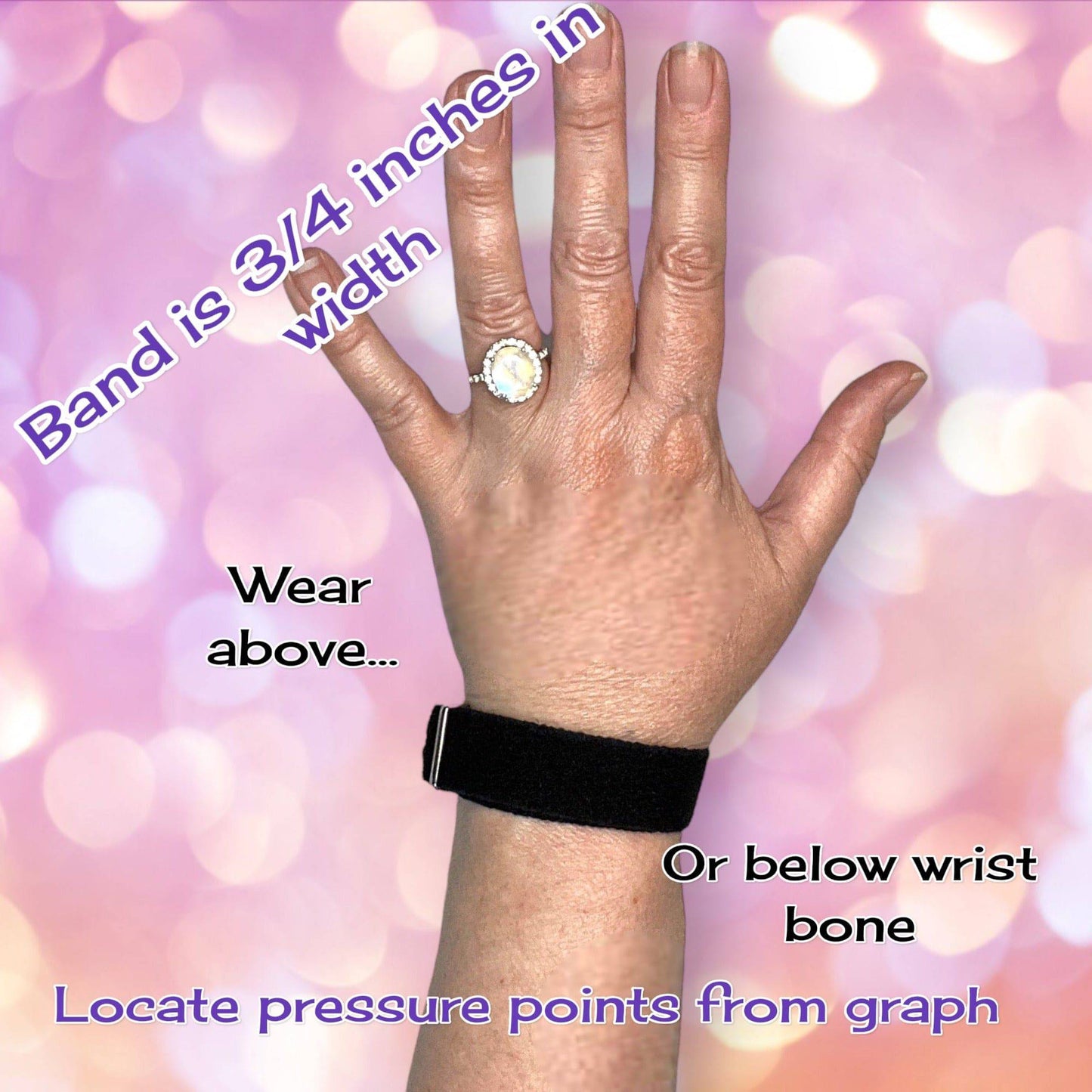 Anti Nausea Motion Sickness Wristbands – Adjustable Acupressure Bands with VELCRO® Fasteners for Stress & Balance Relief