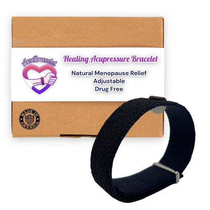 Hot Flash Bracelet – Menopause Relief Acupressure Band for Anxiety and Vertigo – Adjustable with VELCRO® Fasteners