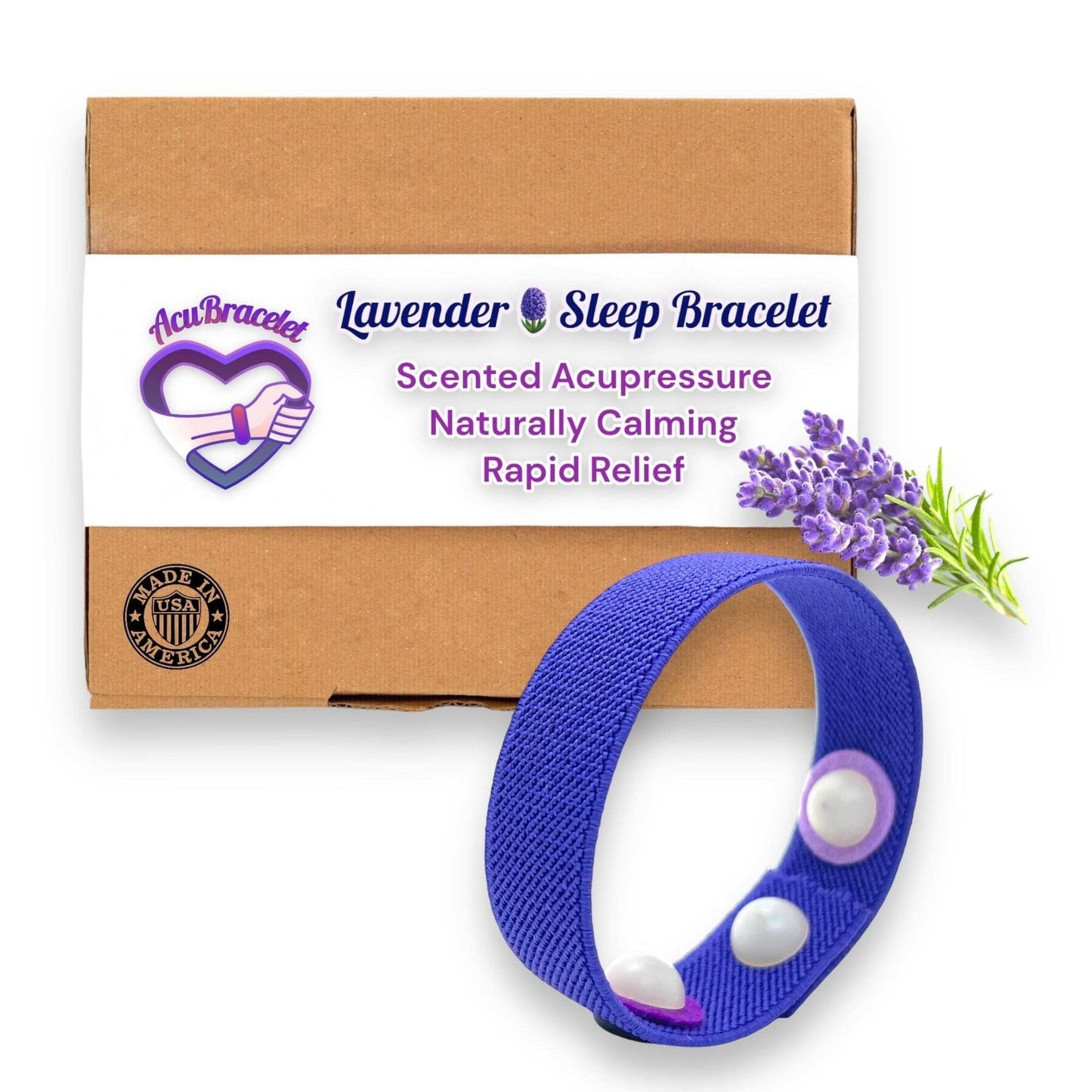 Lavender Sleep Bracelet – Calming Acupressure for Anxiety Relief and Sleep Support – 3 Acupressure Bead Design for Natural Relaxation